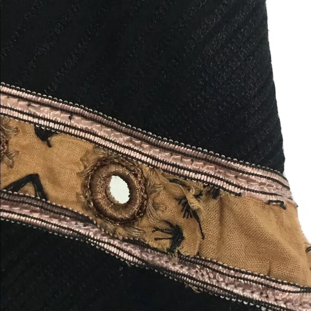 Free People Aztec embroidered Black Mini Dress S - Picture 6 of 8
